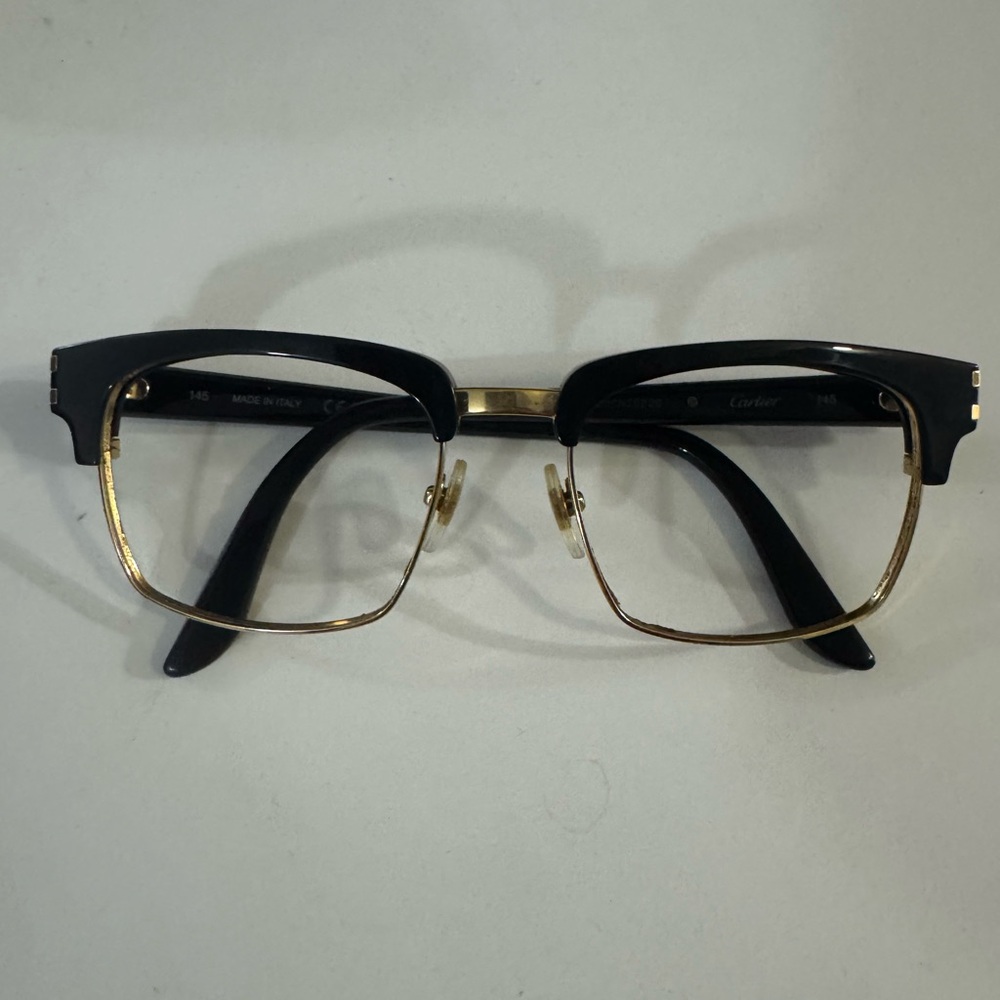 Cartier Black and Gold Frame Glasses